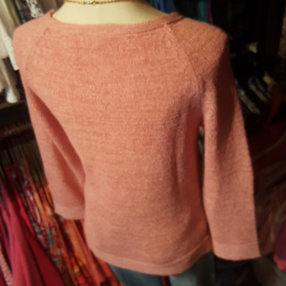 VILLAGER  ♡ Gorgeous Vintage Soft Pink 3/4 Length Button Down Cardigan Sweater S - Picture 6 of 14